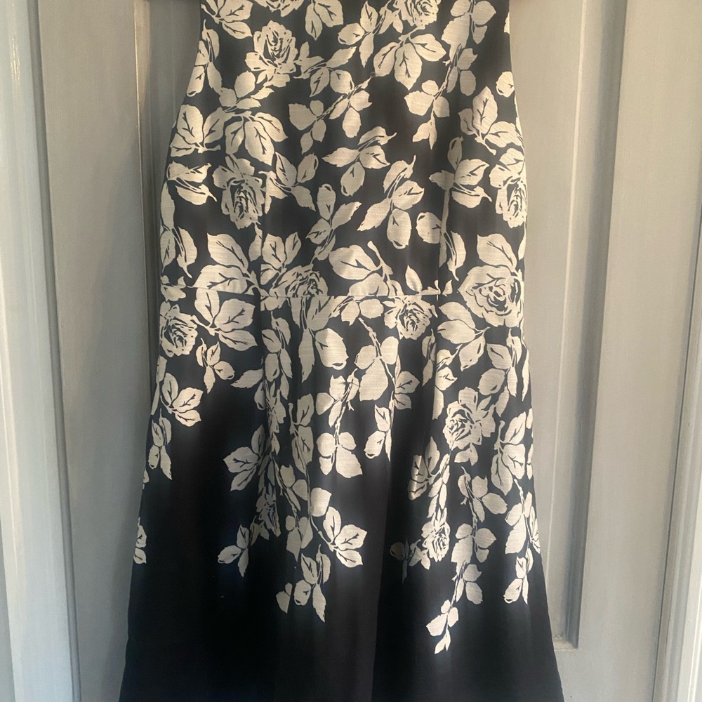 Talbots Black and White Full A-Line Dress